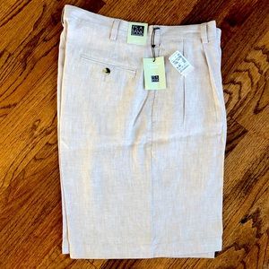 JosABanks men’s stone khaki linen shorts